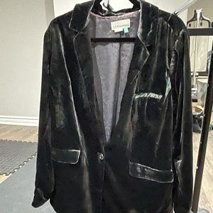 Anthropology plus size velvet blazer